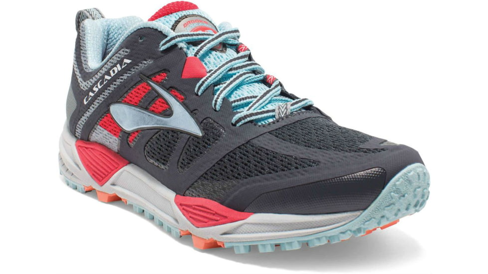 Cascadia 11 Trail Running Shoe - Womens-Anthracite/Hibiscus/CrystalBlue-Medium-9.5