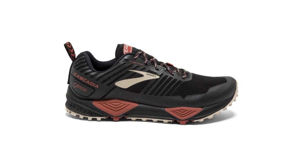 Brooks Cascadia 13 GTX Trail Running Shoes - Mens, Black/Red/Tan, Medium, 9 US, 1102841D037.090