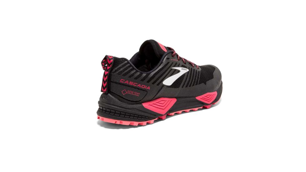 Brooks Cascadia 13 GTX Trailrunning Shoes - Womens, Black/Pink/Coral, Medium, 7.5 US, 1202731B048.075