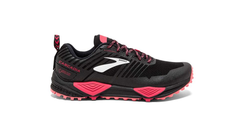 Brooks Cascadia 13 GTX Trailrunning Shoes - Womens, Black/Pink/Coral, Medium, 7.5 US, 1202731B048.075