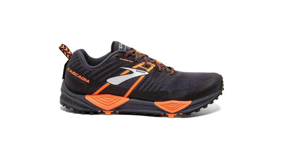 Brooks Cascadia 13 Trail Running Shoes - Mens, Grey/Black/Orange, Wide, 14 US, 1102852E026.140