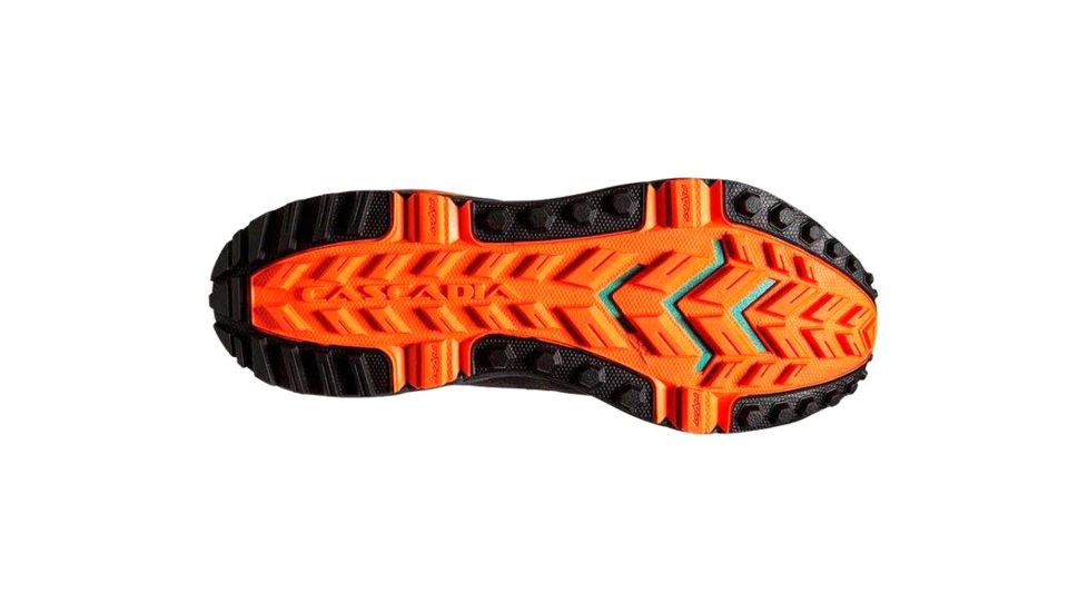 Brooks Cascadia 13 Trail Running Shoes - Mens, Grey/Black/Orange, Wide, 14 US, 1102852E026.140