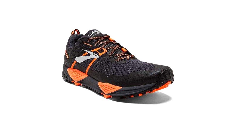Brooks Cascadia 13 Trail Running Shoes - Mens, Grey/Black/Orange, Wide, 14 US, 1102852E026.140