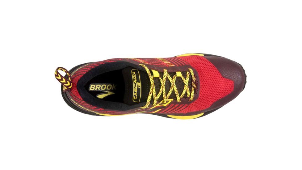 Brooks Cascadia 13 Trail Running Shoes - Mens, Red/Yellow/Black, Medium, 8 US, 1102851D634.080