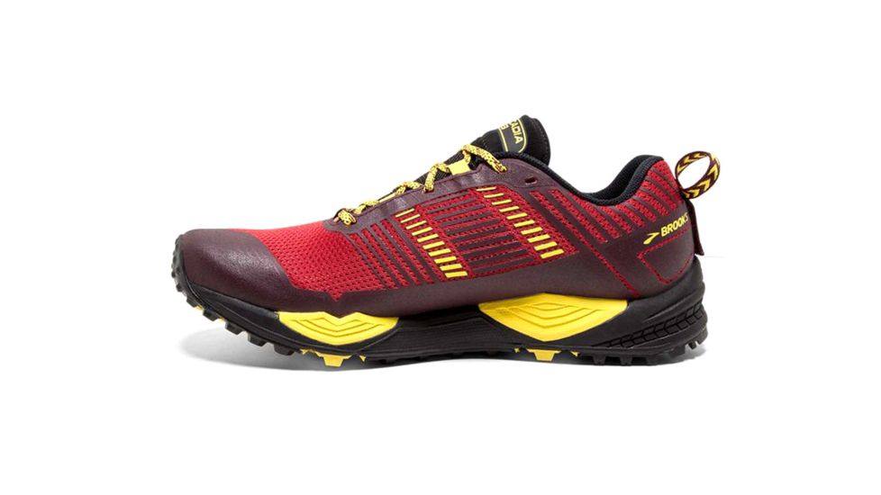 Brooks Cascadia 13 Trail Running Shoes - Mens, Red/Yellow/Black, Medium, 8 US, 1102851D634.080