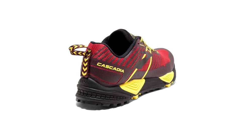 Brooks Cascadia 13 Trail Running Shoes - Mens, Red/Yellow/Black, Medium, 8 US, 1102851D634.080