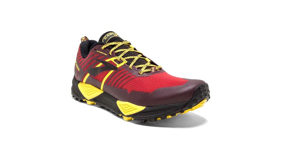 Brooks Cascadia 13 Trail Running Shoes - Mens, Red/Yellow/Black, Medium, 8 US, 1102851D634.080