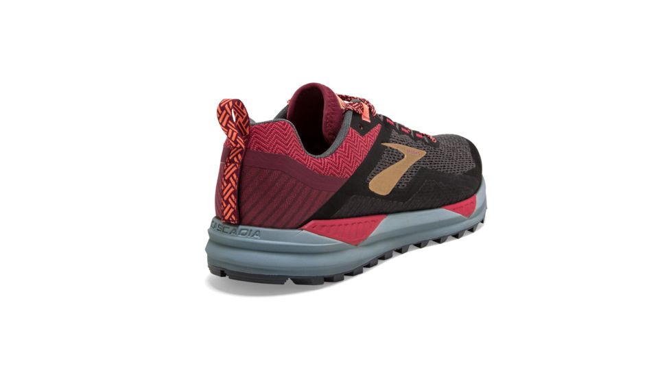 Brooks Cascadia 14 - Womens, Black/Rumba Red/Coral, Medium, 7.5, 1203041B042.075