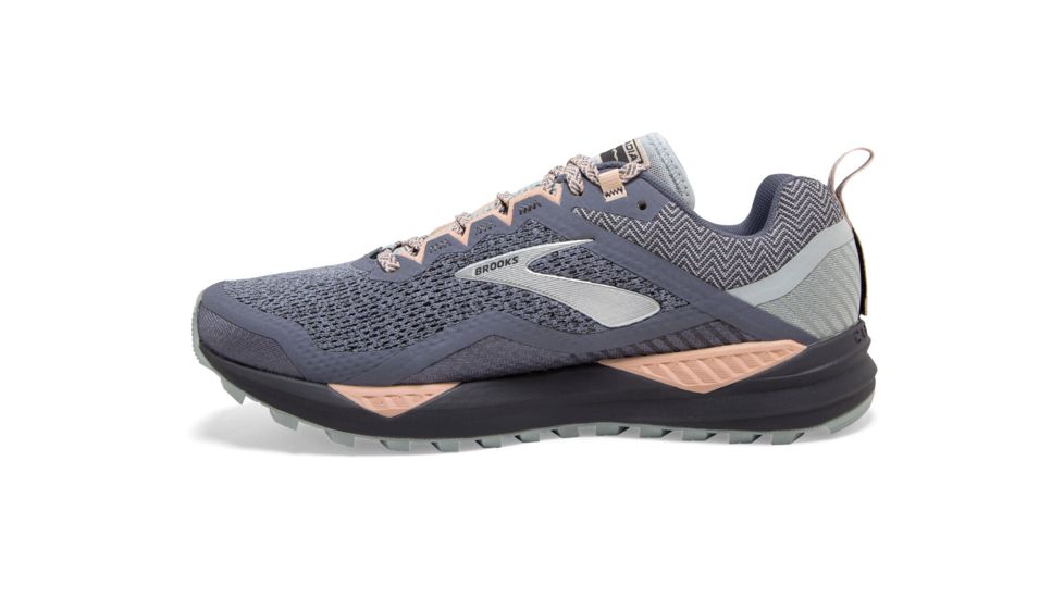 Brooks Cascadia 14 - Womens, Grey/Pale Peach/Pearl, Medium, 10.0, 1203041B009.100