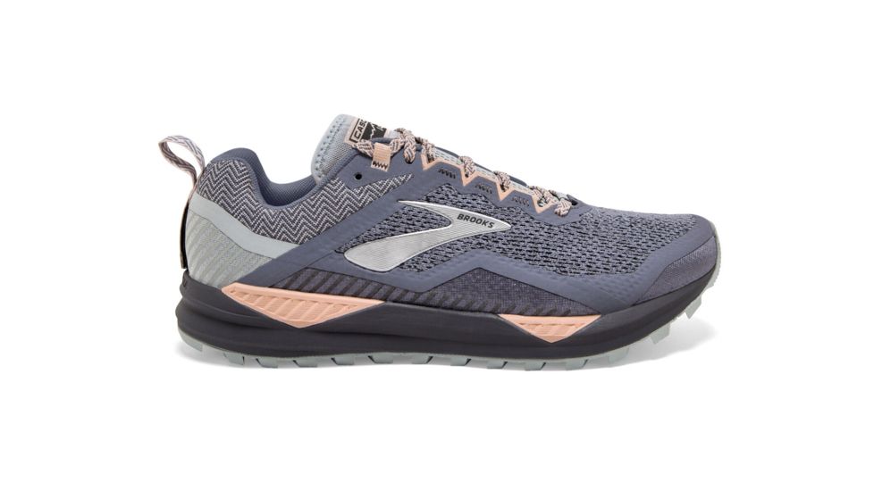Brooks Cascadia 14 - Womens, Grey/Pale Peach/Pearl, Medium, 10.0, 1203041B009.100