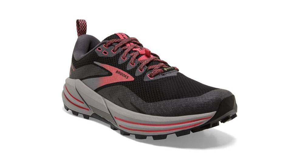 Brooks Cascadia 16 GTX Running Shoes - Womens, Medium, Black/Blackened Pearl/Coral, 7.5, 1203641B071.075