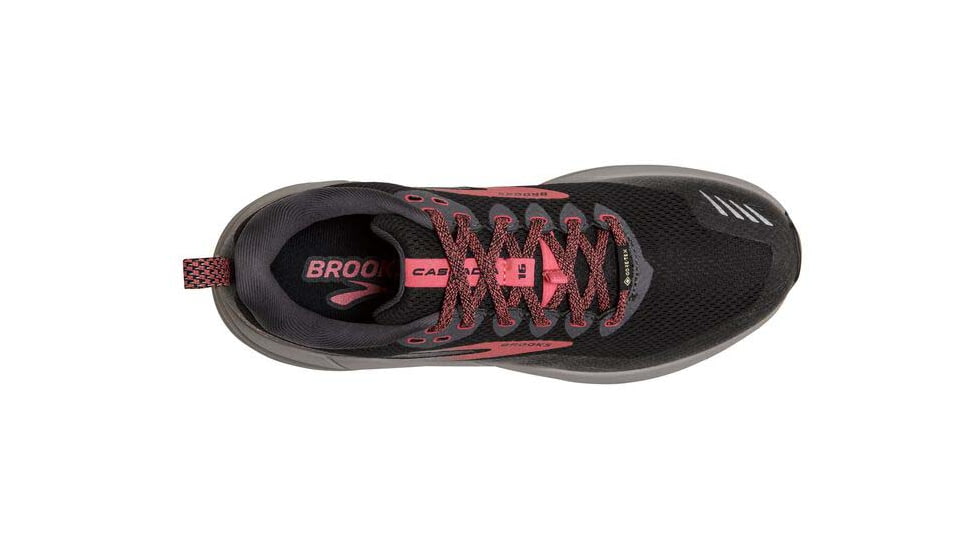 Brooks Cascadia 16 GTX Running Shoes - Womens, Medium, Black/Blackened Pearl/Coral, 7.5, 1203641B071.075