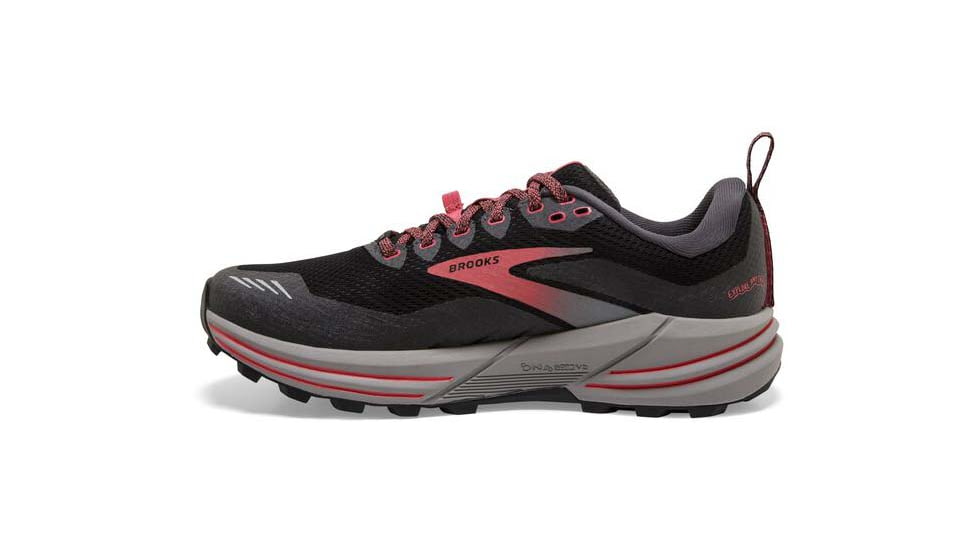Brooks Cascadia 16 GTX Running Shoes - Womens, Medium, Black/Blackened Pearl/Coral, 7.5, 1203641B071.075