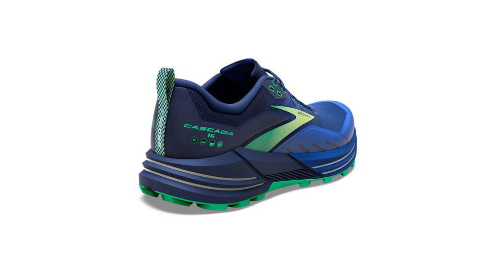 Brooks Cascadia 16 Running Shoes - Mens, Blue/Surf the Web/Green, 9.0, 1103761D403.090
