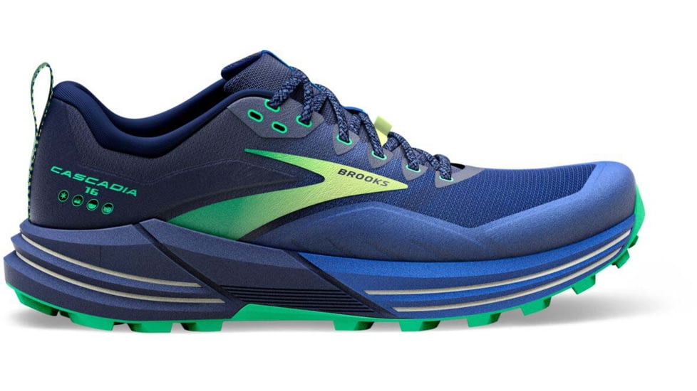 Brooks Cascadia 16 Running Shoes - Mens, Blue/Surf the Web/Green, 9.0, 1103761D403.090