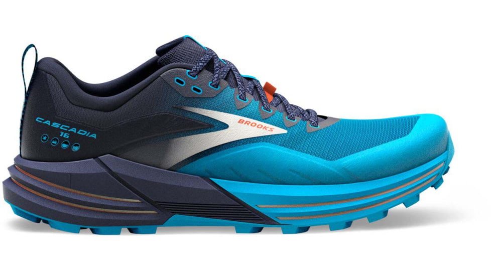 Brooks Cascadia 16 Running Shoes - Mens, Peacoat/Atomic Blue/Rooibos, 11.5, 1103761D490.115