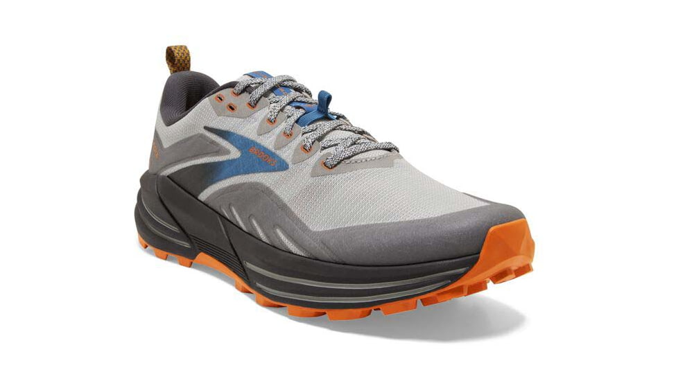 Brooks Cascadia 16 Running Shoes - Mens, Wide, Oyster Mushroom/Alloy/Orange, 12.0, 1103762E038.120