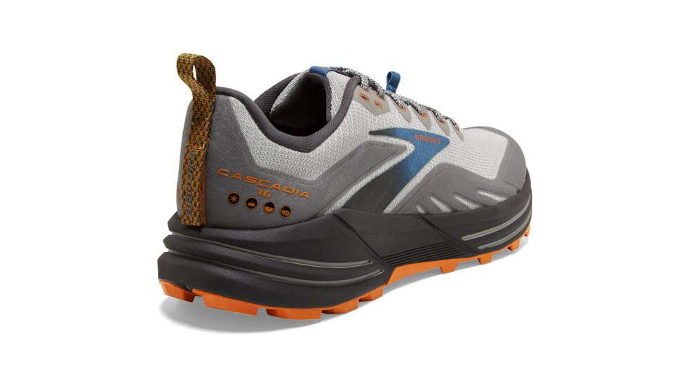 Brooks Cascadia 16 Running Shoes - Mens, Wide, Oyster Mushroom/Alloy/Orange, 12.0, 1103762E038.120