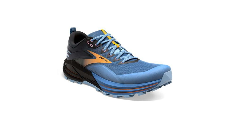 Brooks Cascadia 16 Running Shoes - Womens, Medium, Blue/Black/Yellow, 7.5, 1203631B414.075