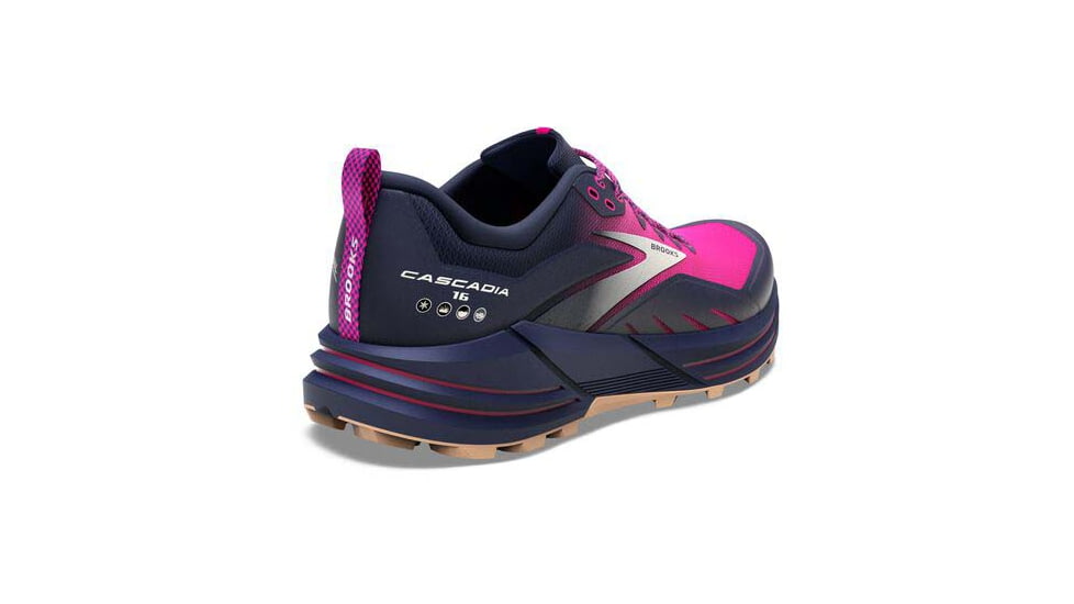 Brooks Cascadia 16 Running Shoes - Womens, Medium, Peacoat/Pink/Biscuit, 7.0, 1203631B425.070