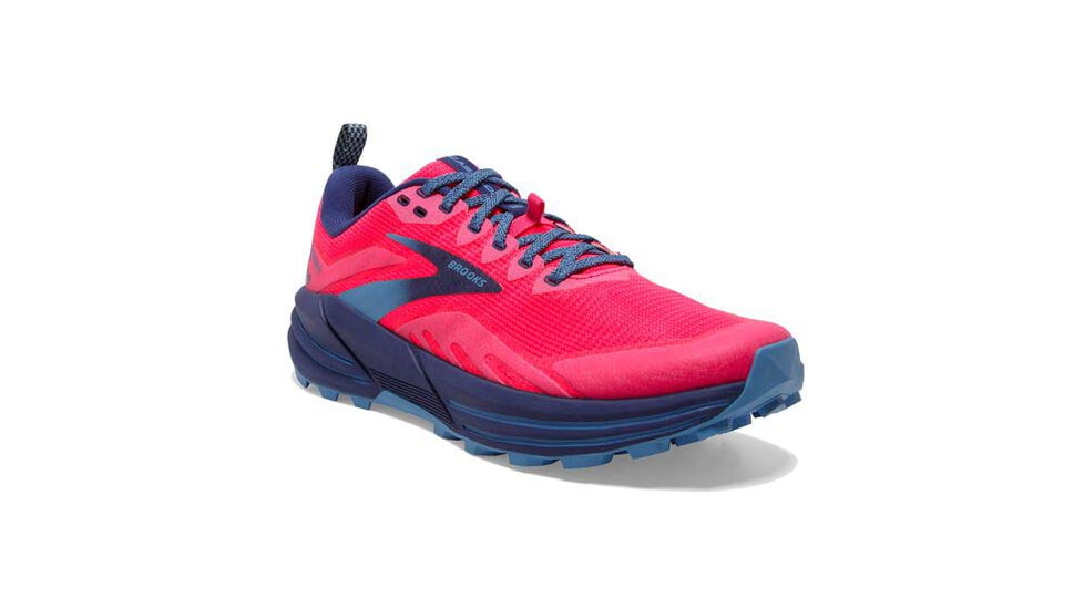 Brooks Cascadia 16 Running Shoes - Womens, Medium, Pink/Flambe/Cobalt, 7.0, 1203631B647.070