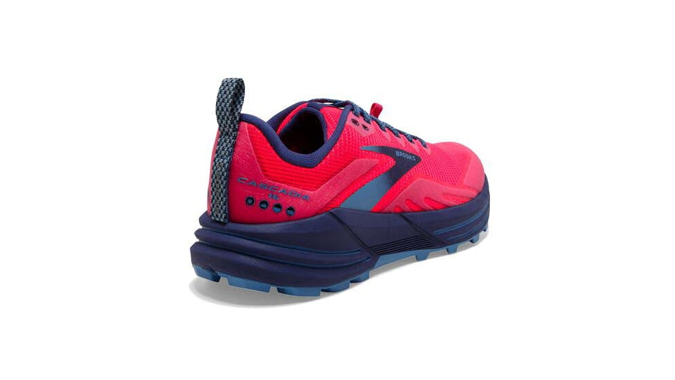 Brooks Cascadia 16 Running Shoes - Womens, Medium, Pink/Flambe/Cobalt, 7.0, 1203631B647.070