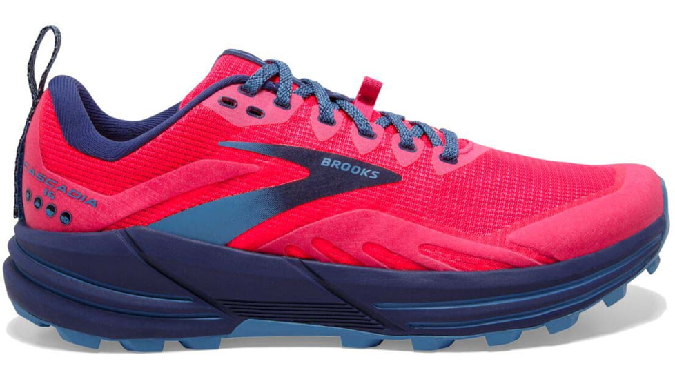 Brooks Cascadia 16 Running Shoes - Womens, Medium, Pink/Flambe/Cobalt, 7.0, 1203631B647.070