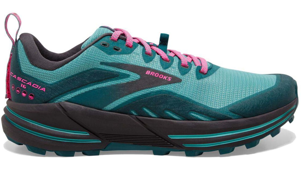 Brooks Cascadia 16 Running Shoes - Womens, Medium, Porcelain/Blue Coral/Pink, 8.5, 1203631B433.085