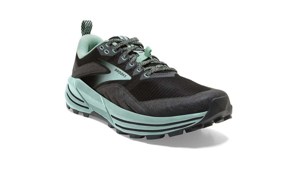 Brooks Cascadia 16 Running Shoes - Womens, Medium, Black/Ebony/Yucca, 6.0, 1203631B049.060