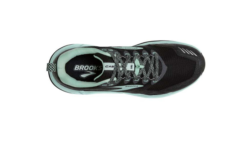 Brooks Cascadia 16 Running Shoes - Womens, Medium, Black/Ebony/Yucca, 6.0, 1203631B049.060