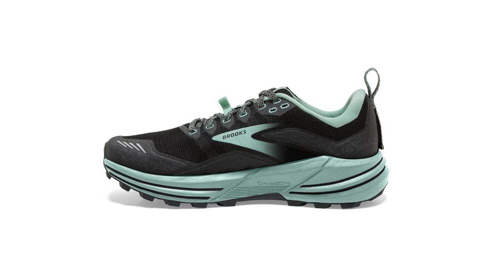 Brooks Cascadia 16 Running Shoes - Womens, Medium, Black/Ebony/Yucca, 6.0, 1203631B049.060