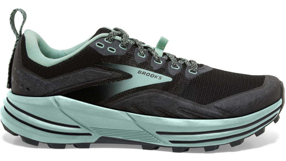 Brooks Cascadia 16 Running Shoes - Womens, Medium, Black/Ebony/Yucca, 6.0, 1203631B049.060