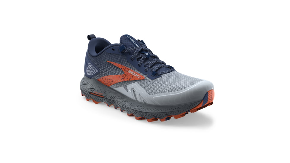 Brooks Cascadia 17 Running Shoes - Mens, Blue/Navy/Firecracker, 14 Medium, 1104031D405.140