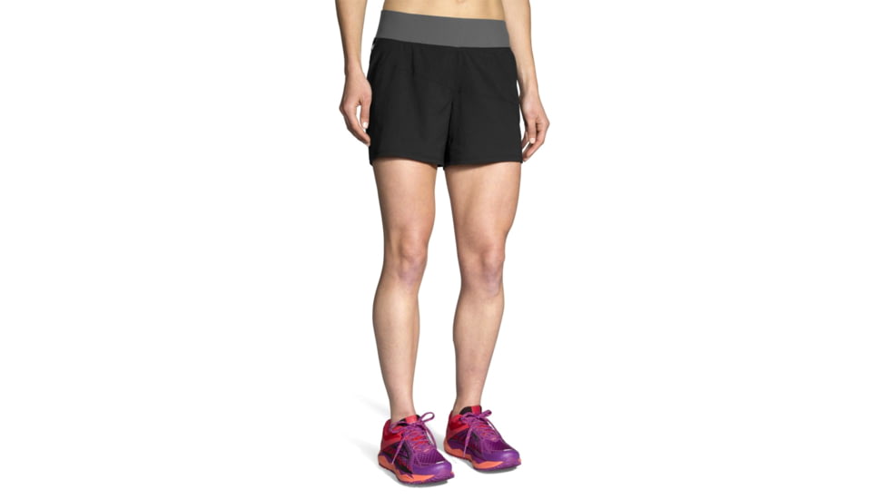 Brooks Cascadia 5 Inch Womens Running Short, Black, Extra Small, 221118-Black-XS