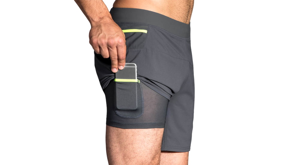 Brooks Cascadia 7 Inch 2-in-1 Running Shorts - Mens, Asphalt, XL, 211157081.04