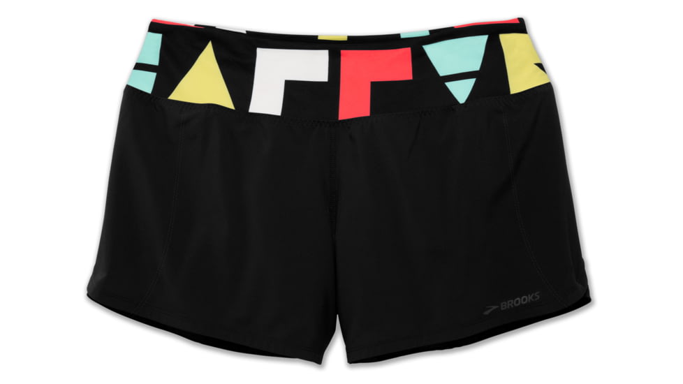 Brooks Chaser 5 Inch Running Short - Women's, Black/Multi Alpha, Medium 221255066.03