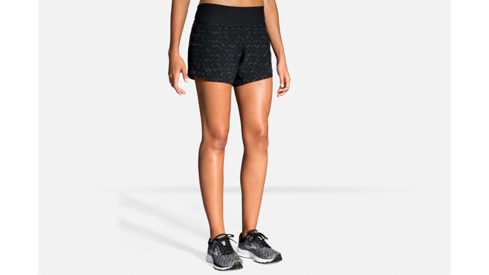 Brooks Chaser 5 Inch Running Short - Womens, Black/Nebula Reflective, Extra Large, 221255083.040