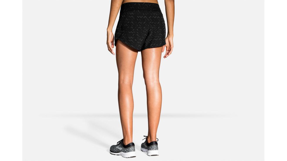 Brooks Chaser 5 Inch Running Short - Womens, Black/Nebula Reflective, Extra Large, 221255083.040