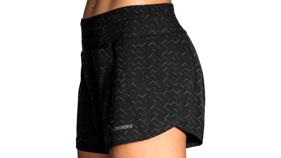 Brooks Chaser 5 Inch Running Short - Womens, Black/Nebula Reflective, Extra Large, 221255083.040