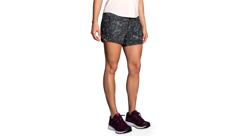 Brooks Chaser 5 Inch Running Shorts - Womens, Black Marble, XL, 221255088.04