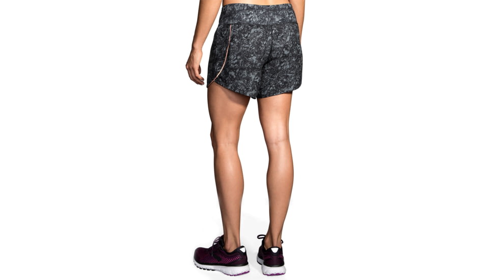 Brooks Chaser 5 Inch Running Shorts - Womens, Black Marble, XL, 221255088.04