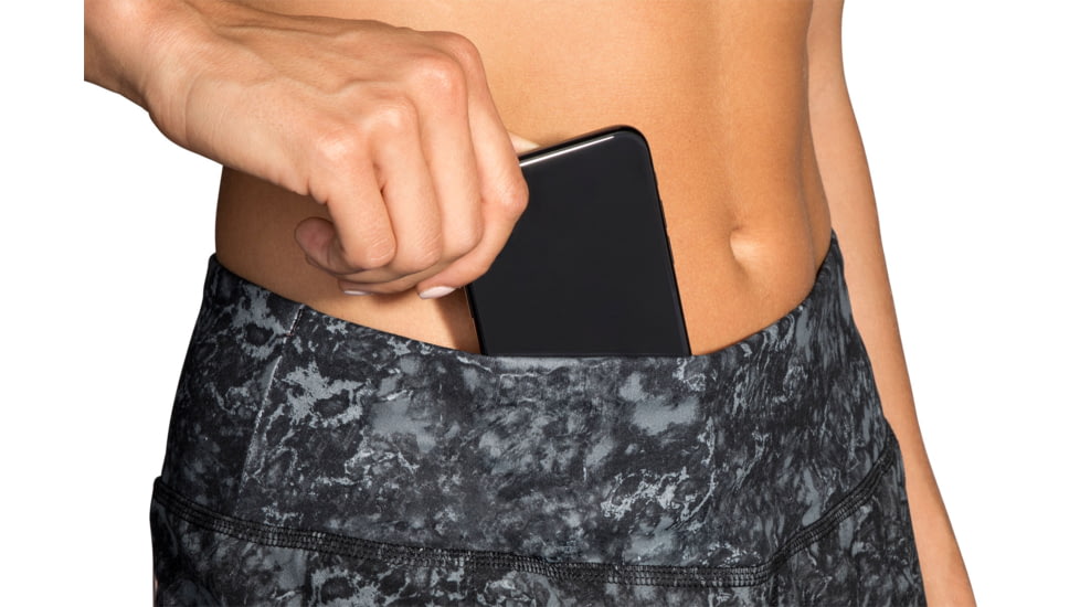 Brooks Chaser 5 Inch Running Shorts - Womens, Black Marble, XL, 221255088.04