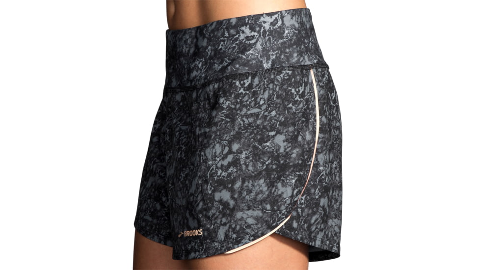 Brooks Chaser 5 Inch Running Shorts - Womens, Black Marble, XL, 221255088.04