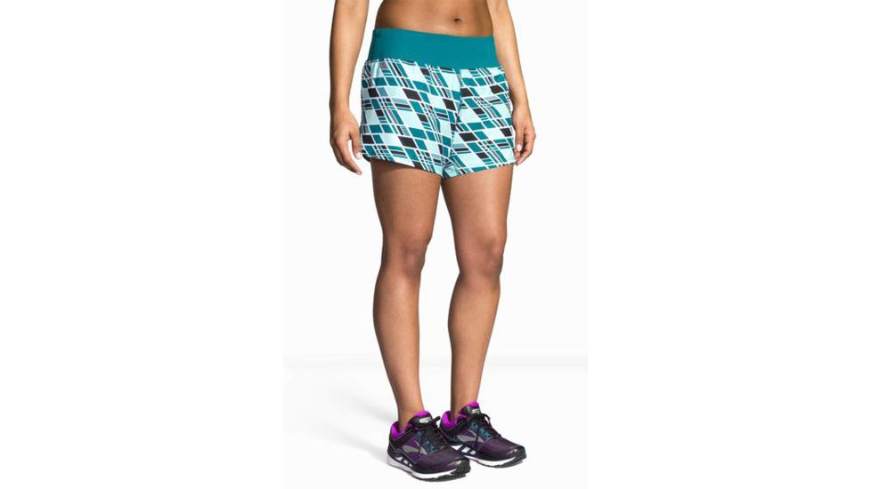Brooks Chaser 5 Inch Womens Running Short, Ocean/Ocean Wave, Large, 221255-Ocean/OceanWave-L