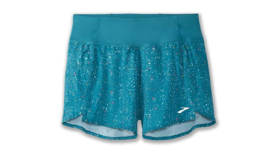 Brooks Chaser 5in Short - Womens, Lagoon Speckle Print/Lagoon, XS, 221465486.020