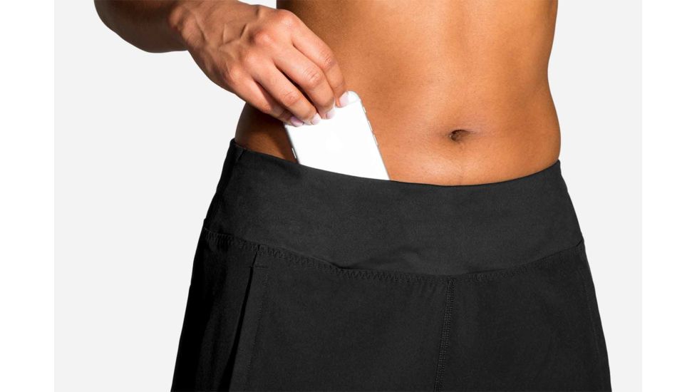 Brooks Chaser 7 Inch Womens Running Short, Black, Small, 221256-Black-S