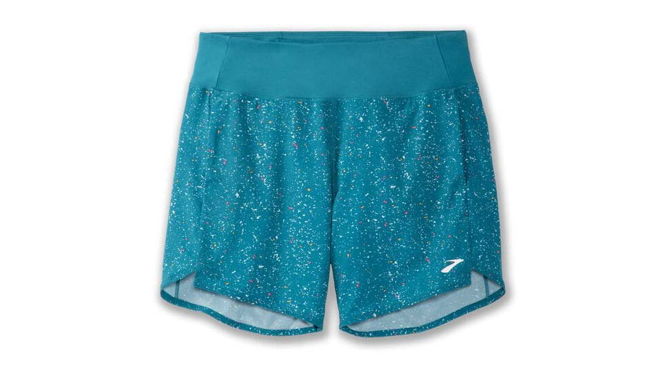 Brooks Chaser 7in Short - Womens, Lagoon Speckle Print/Lagoon, XXL, 221466486.045