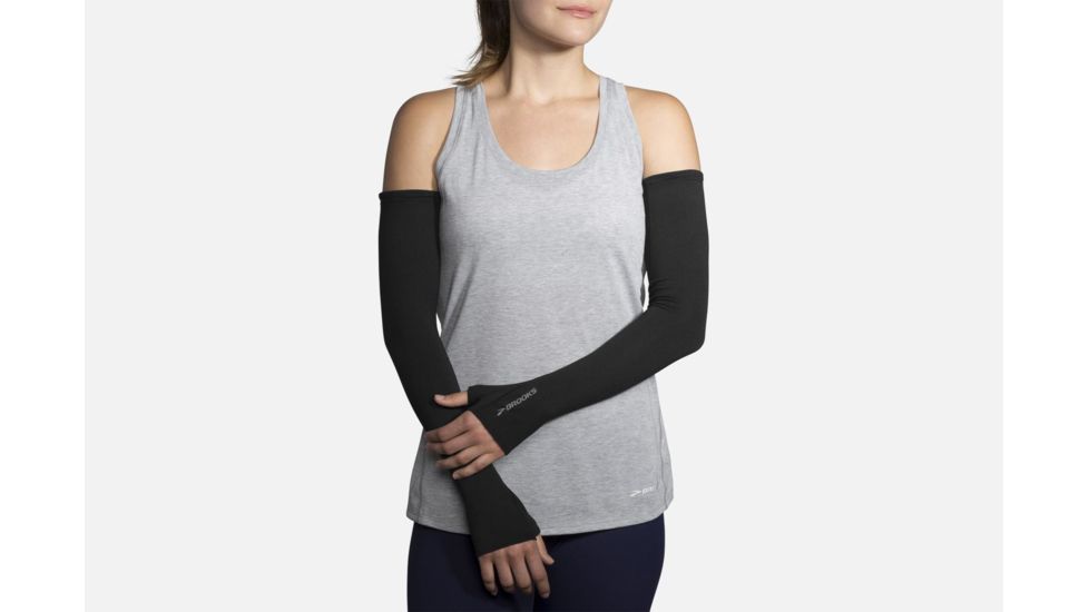Brooks Dash Arm Warmers, Black, Black, Medium/Large 280357-Black-M/L