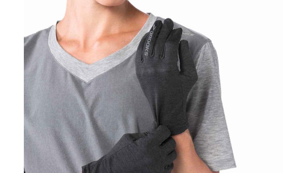 Brooks Dash Running Glove, Heather Black, Large/Extra Large, 280313038.037