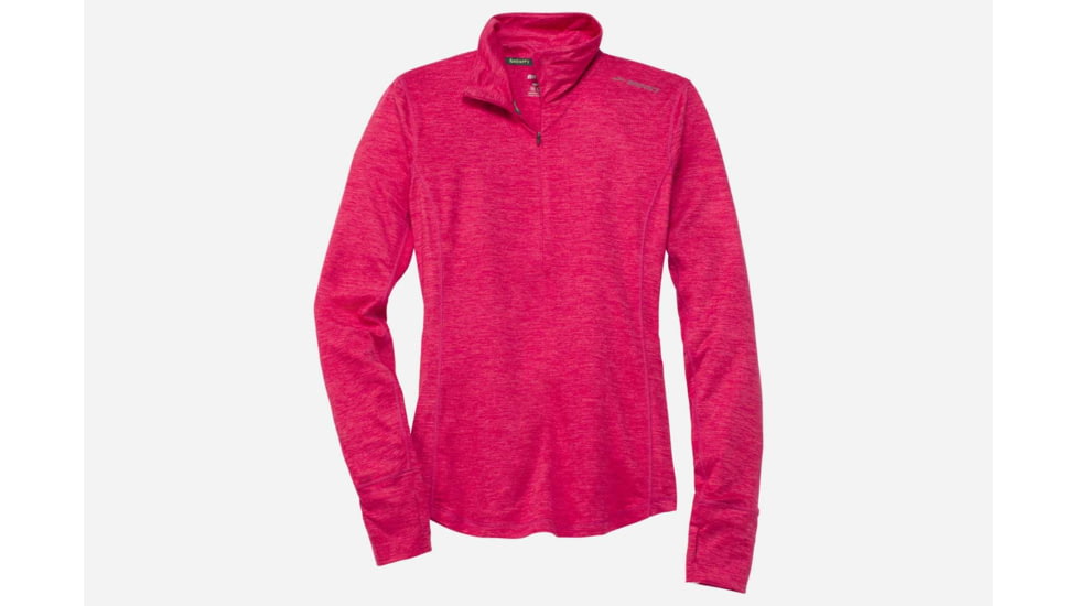 Brooks Dash Women's 1/2 Zip Running Long Sleeve Top, Heather Race Pink, Medium 220977-Heather Race Pink-M
